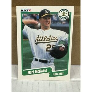 1990 Fleer Mark McGwire #15 BASEBALL Oakland‎ Athletics